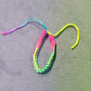 Unbranded Friendship Bracelet Unisex S Multicolor Neon Braided Macrame Retro 90s